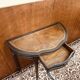 Classic black English Sidetable with leather top