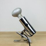 Targetti chrome metal spot light 70's, clamp lamp