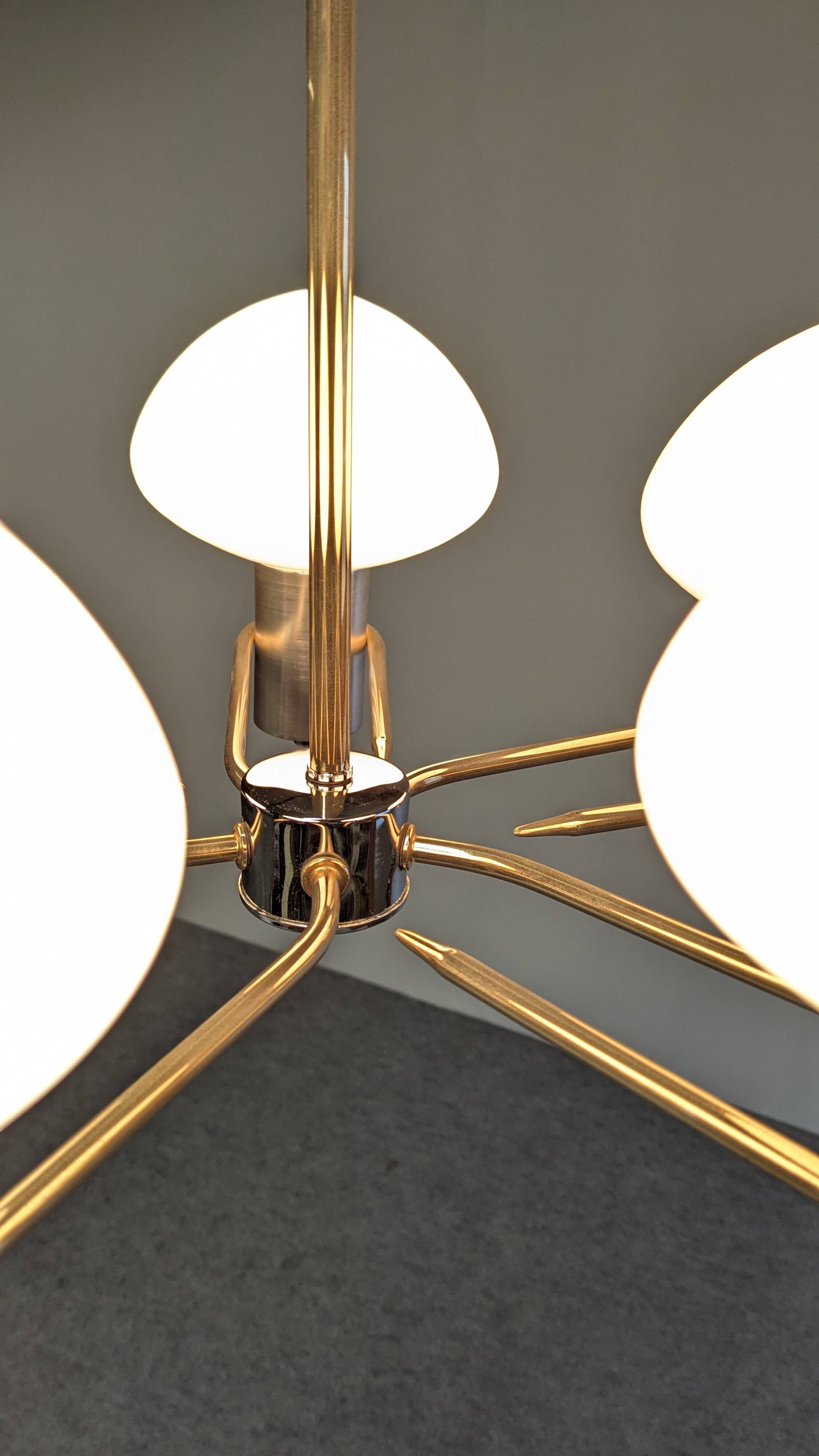 Space age chandelier with 5 lights from the 60s/70s