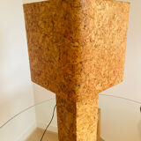 Large cork table lamp, Mid-Century
