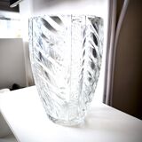 Large engraved crystal vase