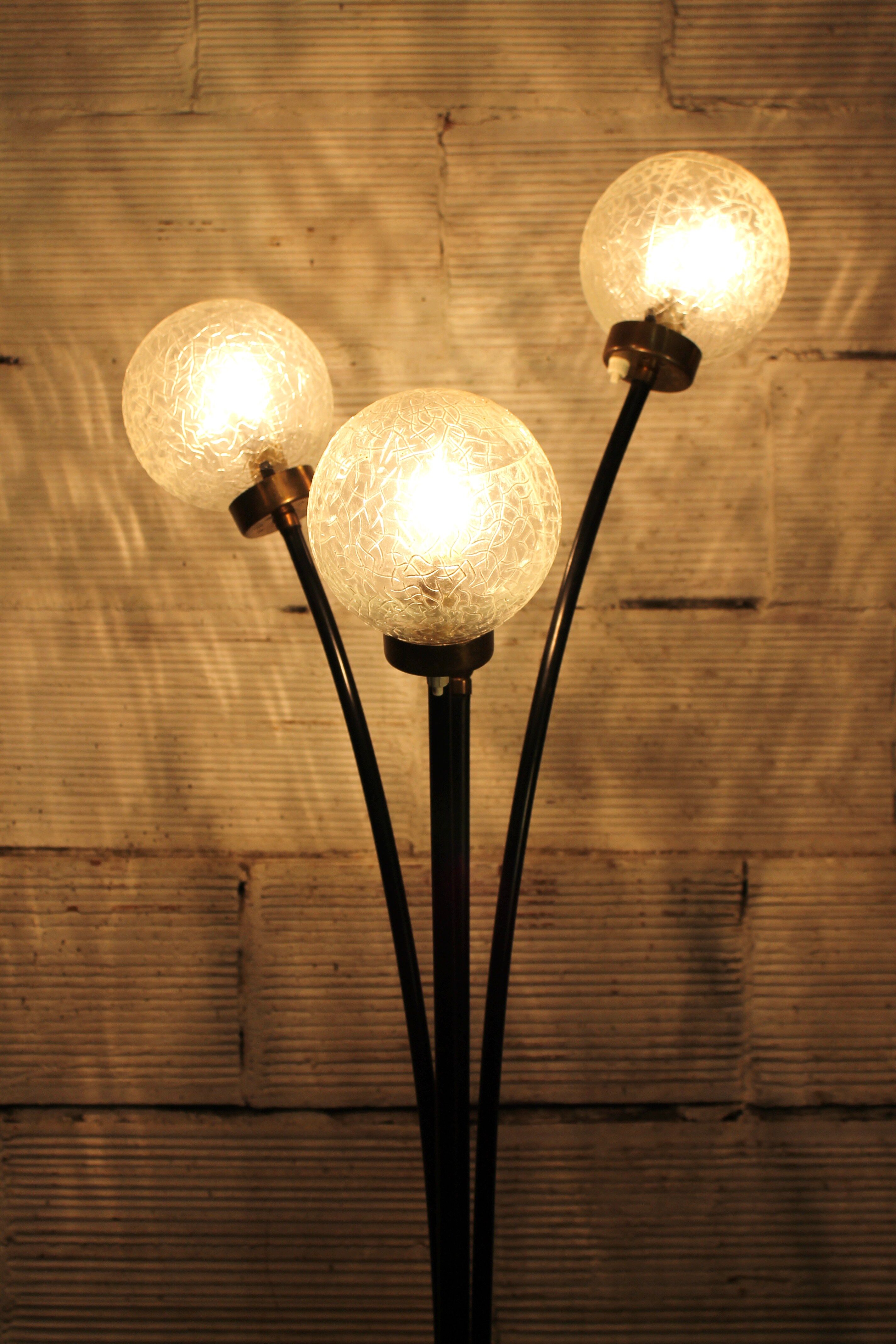 Floor lamp with three lights years 50