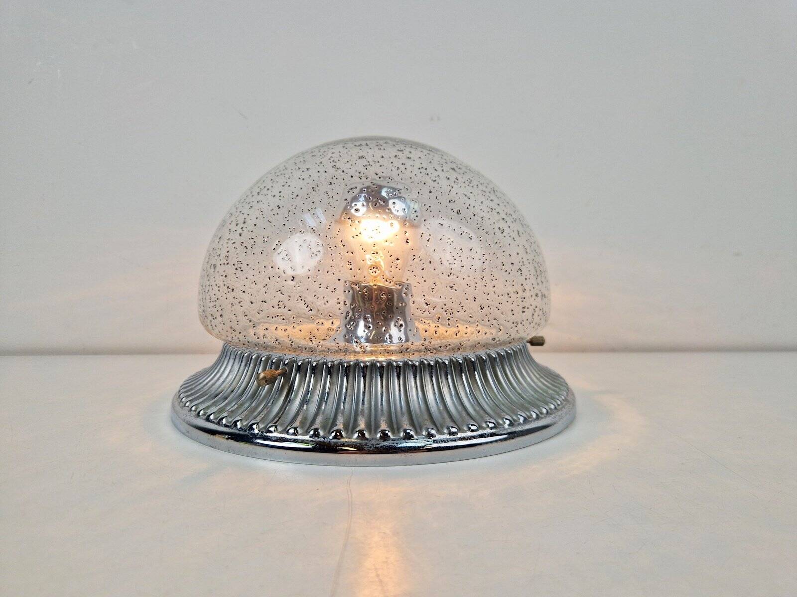 Vintage Ceiling Lamp in Chrome Glass from Hillebrand Lighting, 1960s