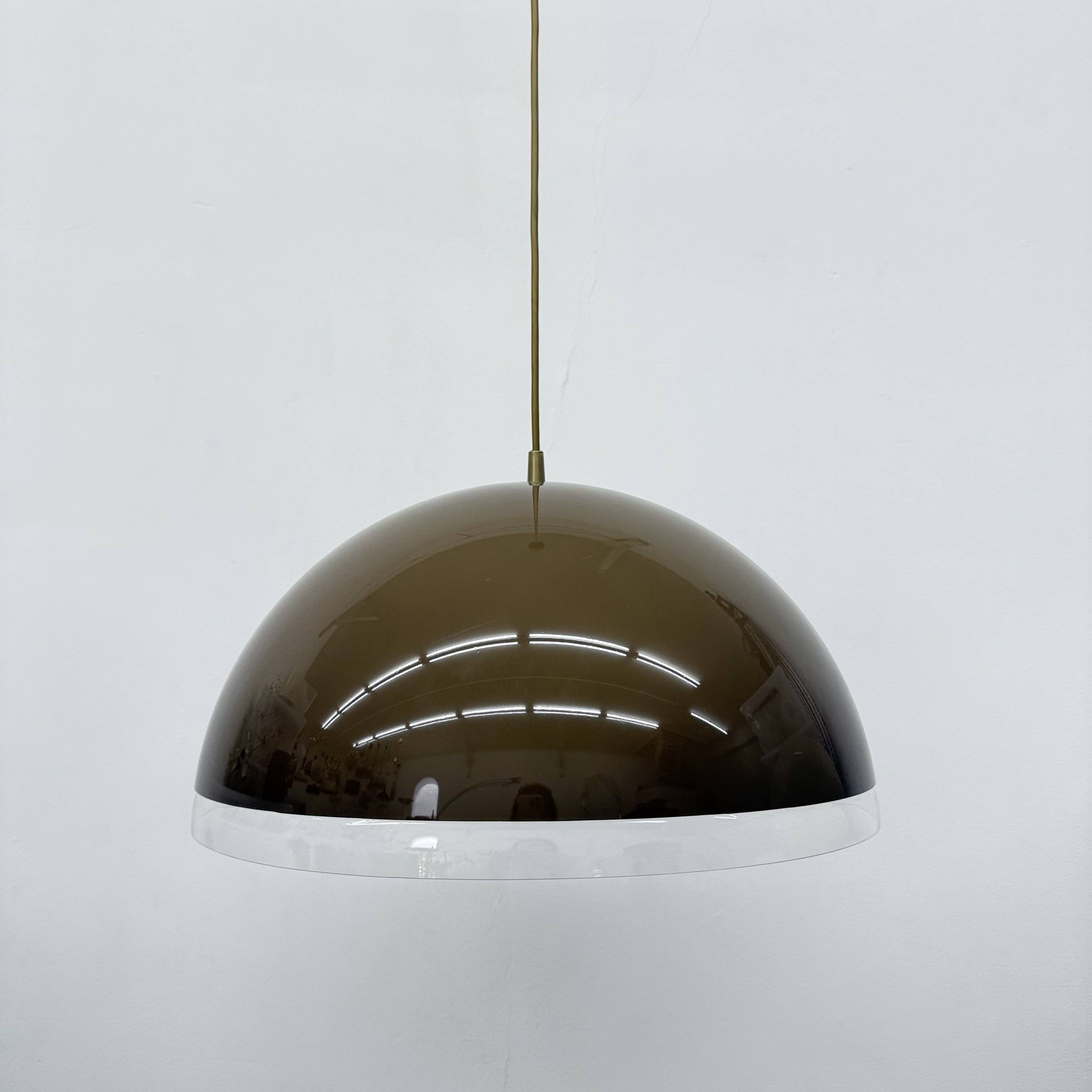 Mushroom hanging lamp brown , 1970s