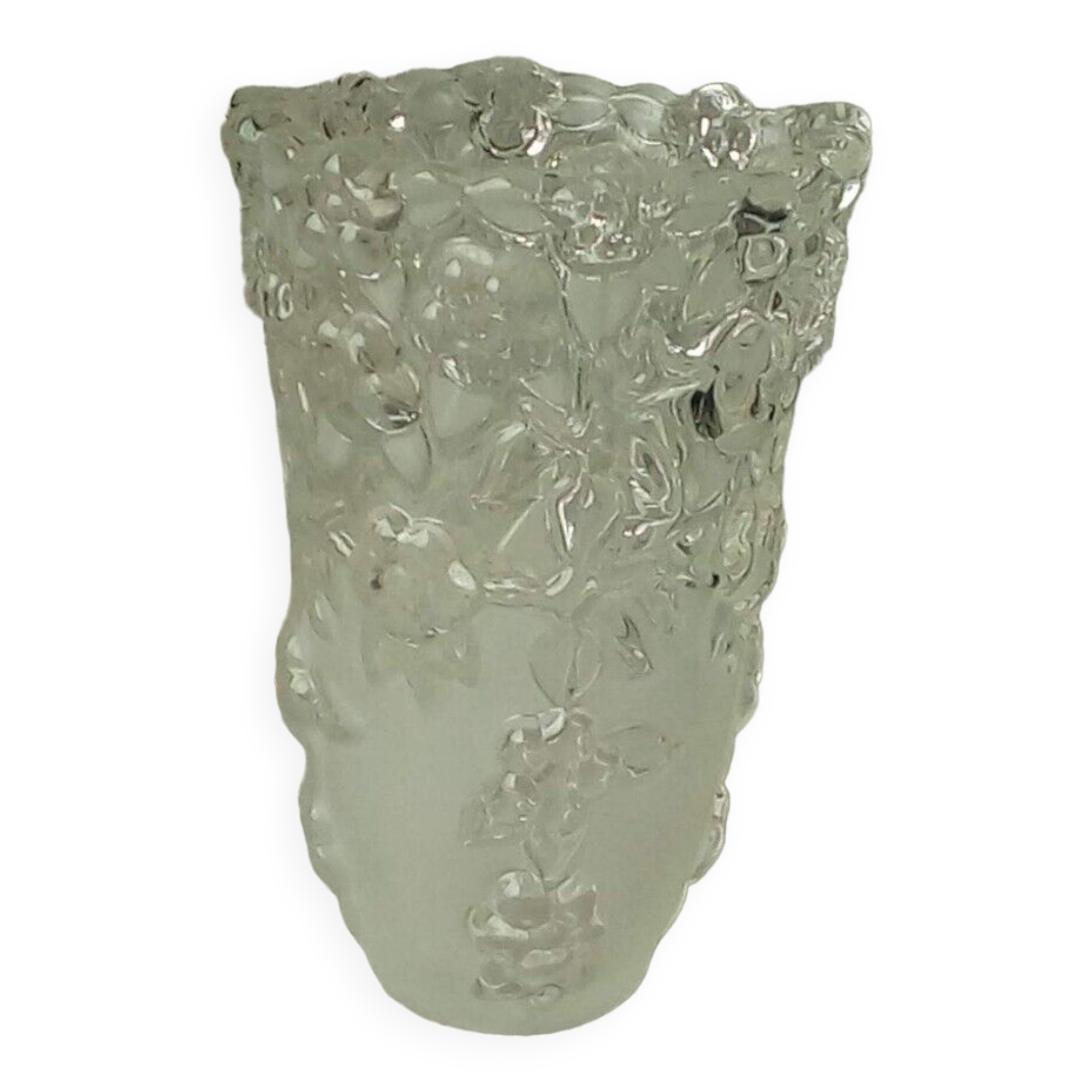 Lalique style frosted glass vase