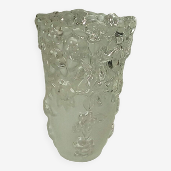 Lalique style frosted glass vase