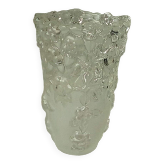 Lalique style frosted glass vase