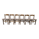 1950s Beech Dining Chairs with Geometric Seat