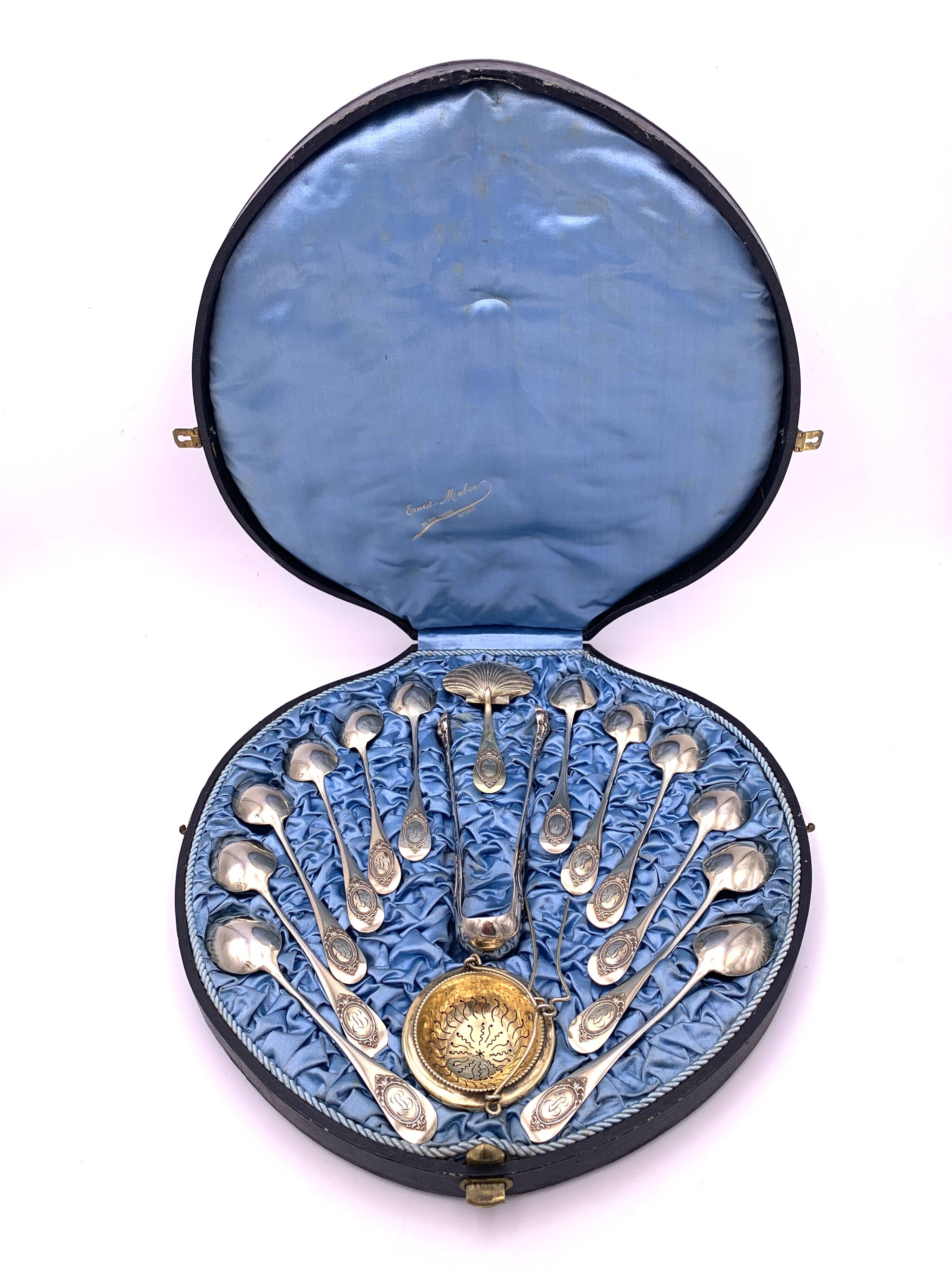 Napoleon III 19th Century Silver Vermeil Tea Set