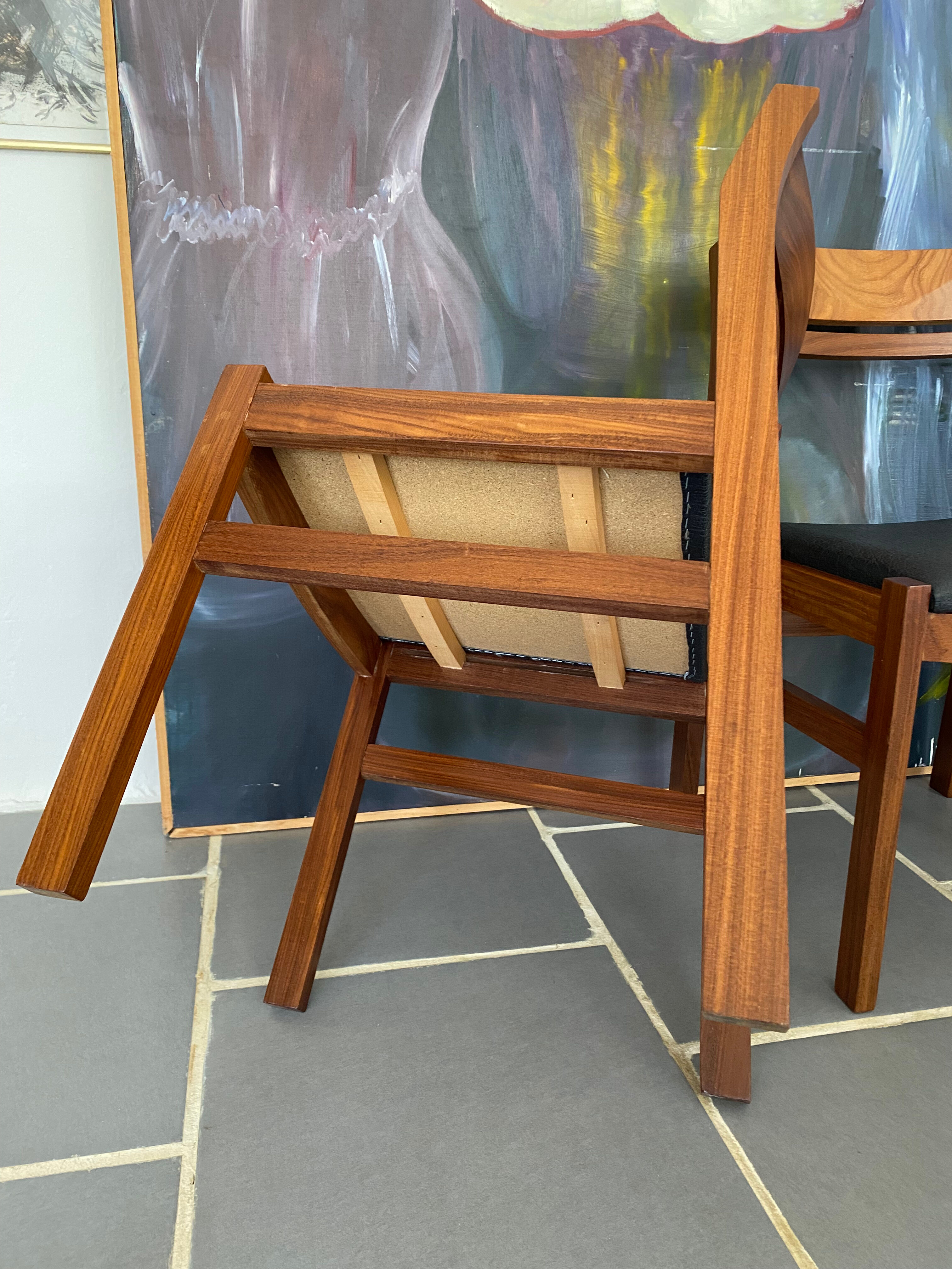 Set 4 Scandinavian teak chairs vintage 60s