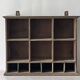 Antique commercial shelving unit with compartments