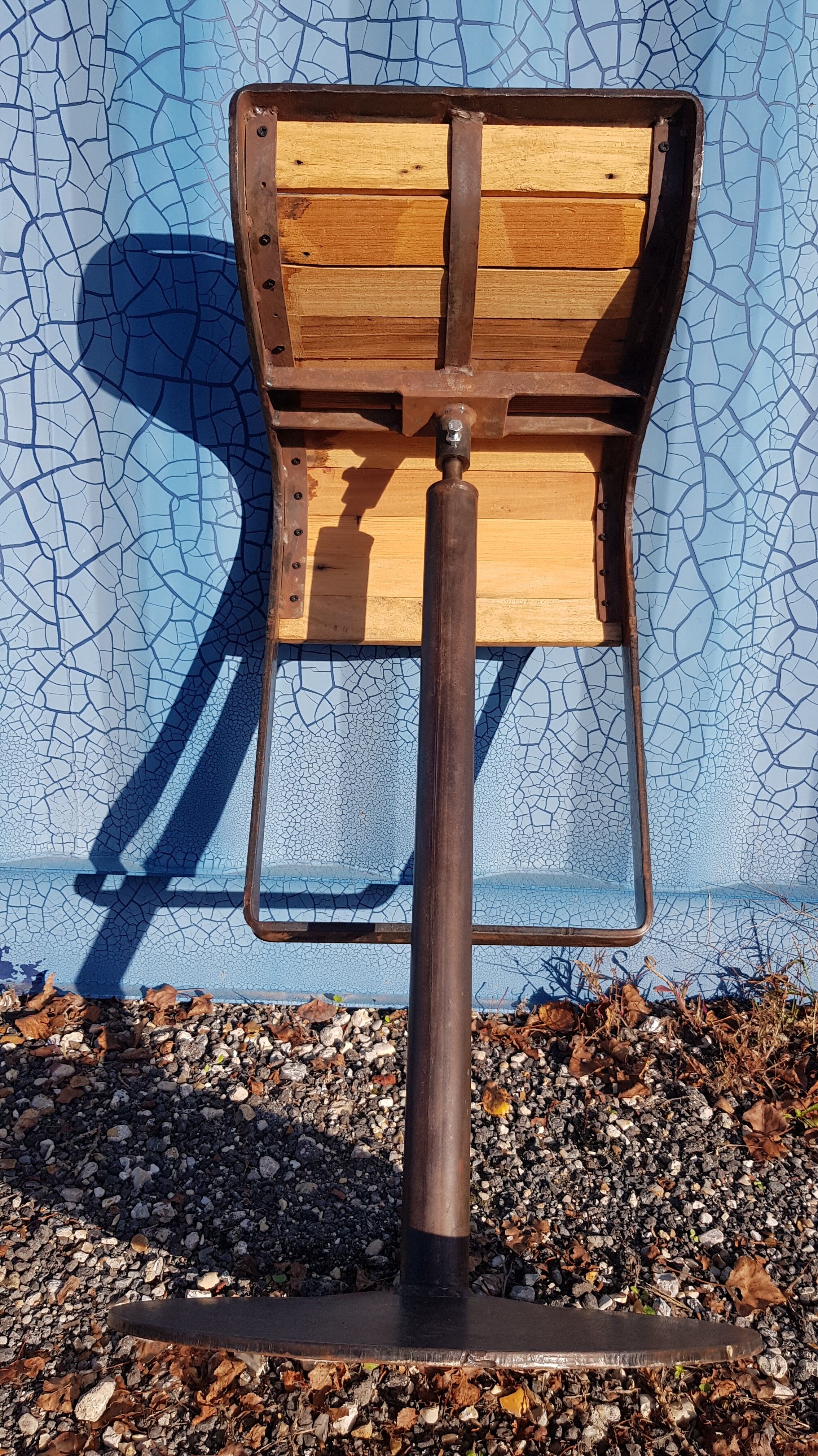 Bar stool design cast iron and wood