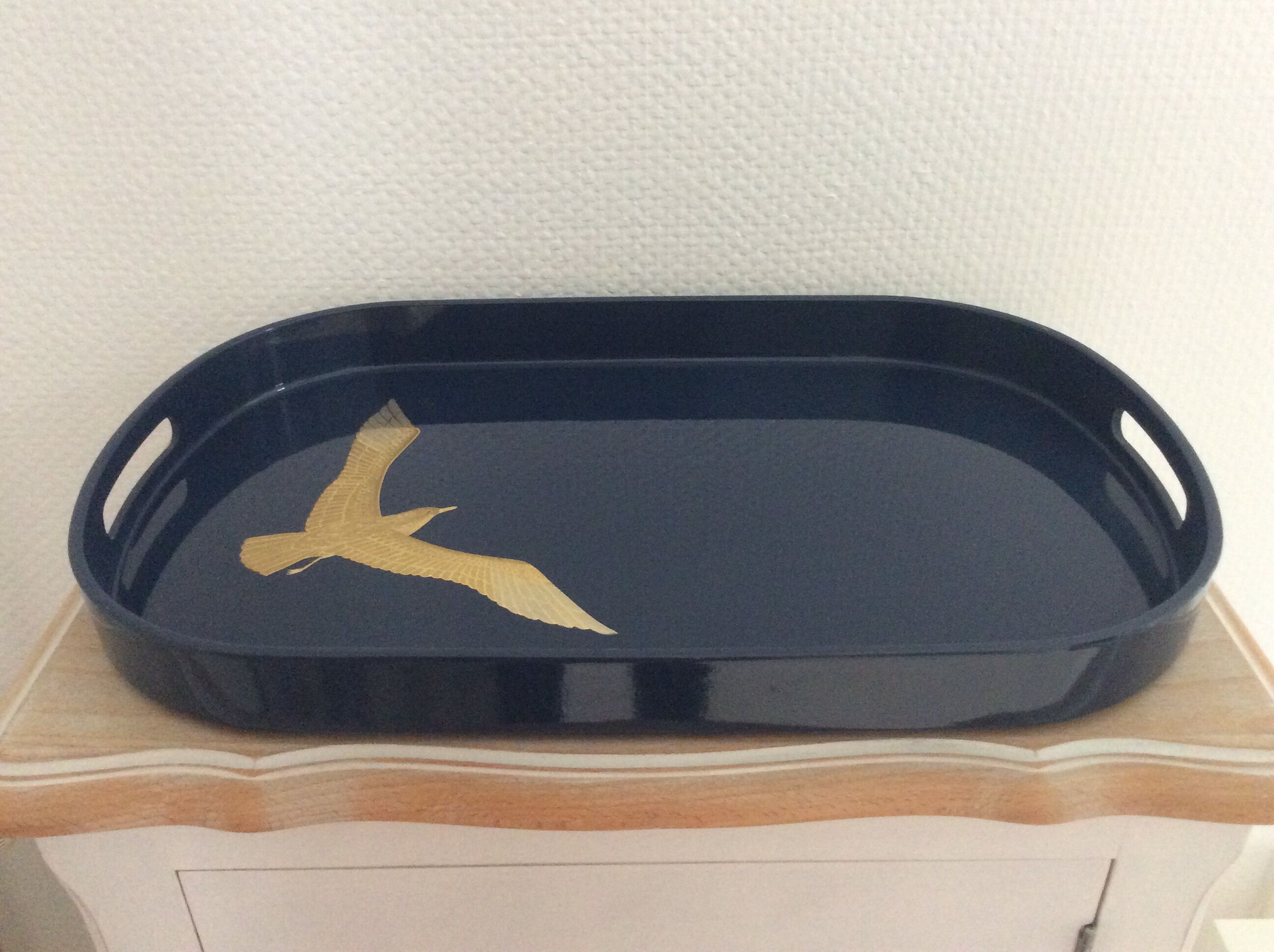 Old lacquer courtesy tray.