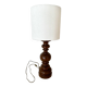 Turned wood and velvet lamp