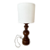 Turned wood and velvet lamp