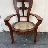 Large caned armchair