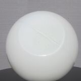 Trio of opal glass and bakelite globe pendant lights