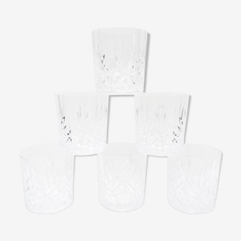 Set of 6 vintage crystal whiskey glasses
