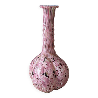 Pink blown glass bud vase