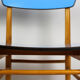 Vintage blue Formica & wood chairs, 1960s, set of 2