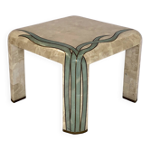 Travertine coffee/side table with brass inlay, 1970s