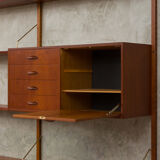 Hansen and Guldborg teak wall unit with a desk
