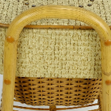 1950s mid century bamboo rattan wicker sewing box or knitting basket