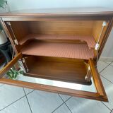 Buffet meuble bar avec miroir intérieur en bois vintage