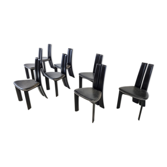 Ensemble de 8 chaises de salle à manger par Rob & Dries van den Berghe, années 1980