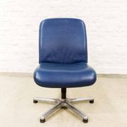 Sitag Ocean Blue Leather Executive Desk Chair. Switzerland, 1970s