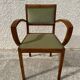 Pair of green velvet bridge armchairs