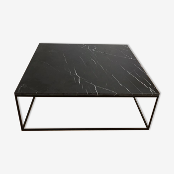 Table basse en marbre noir Khenifra 100x100