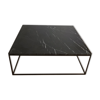 Table basse en marbre noir Khenifra 100x100