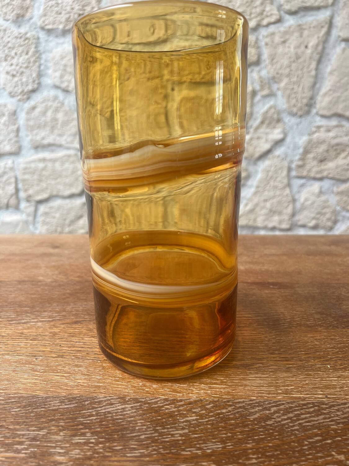 Caramel blown glass vase