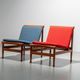 Set of 2 teak lounge chairs by Kai Lyngfeld Larsen Denmark 1960s