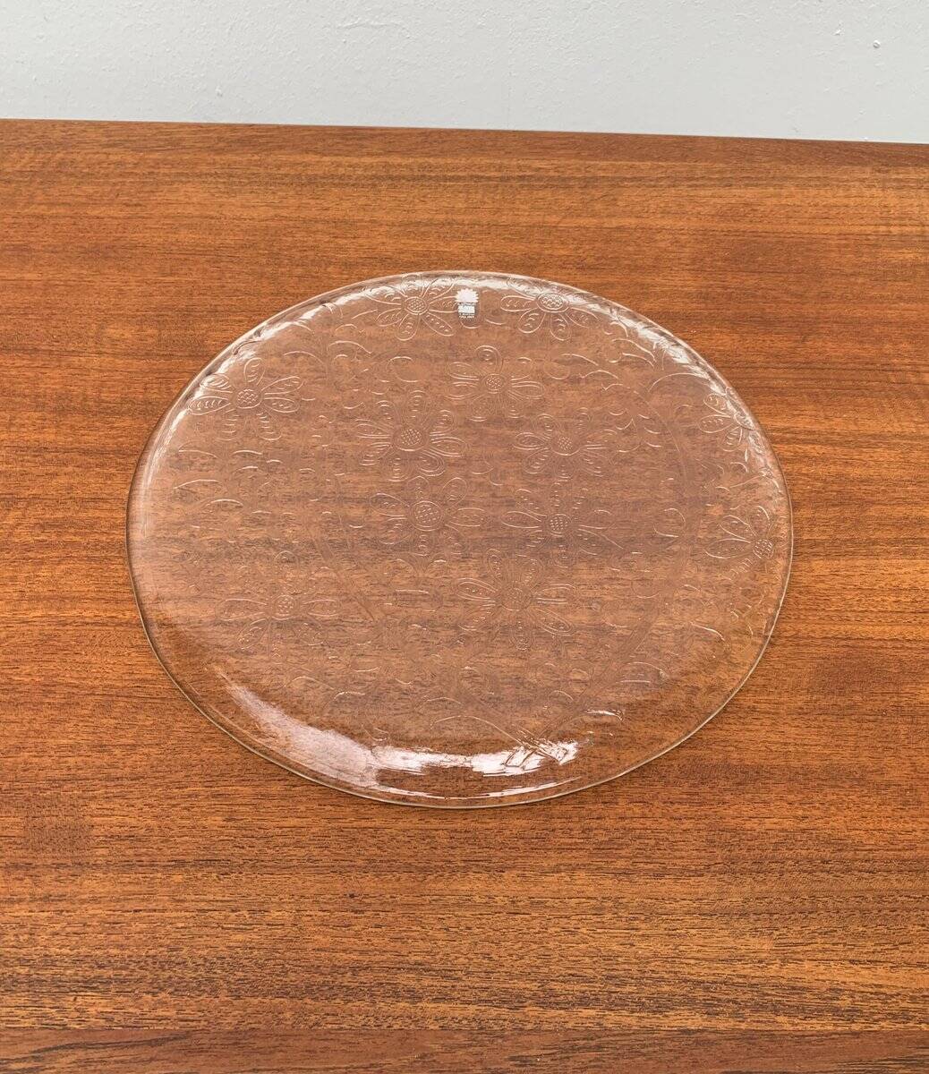 Large Finnish glass plate from the mid-century by Humppila.