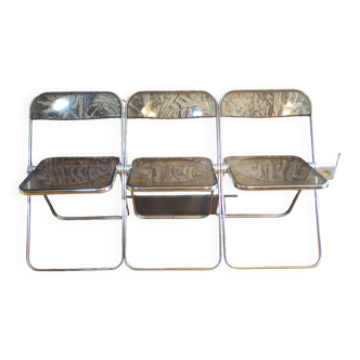 3 plia chairs by Giancarlo Piretti for Castelli