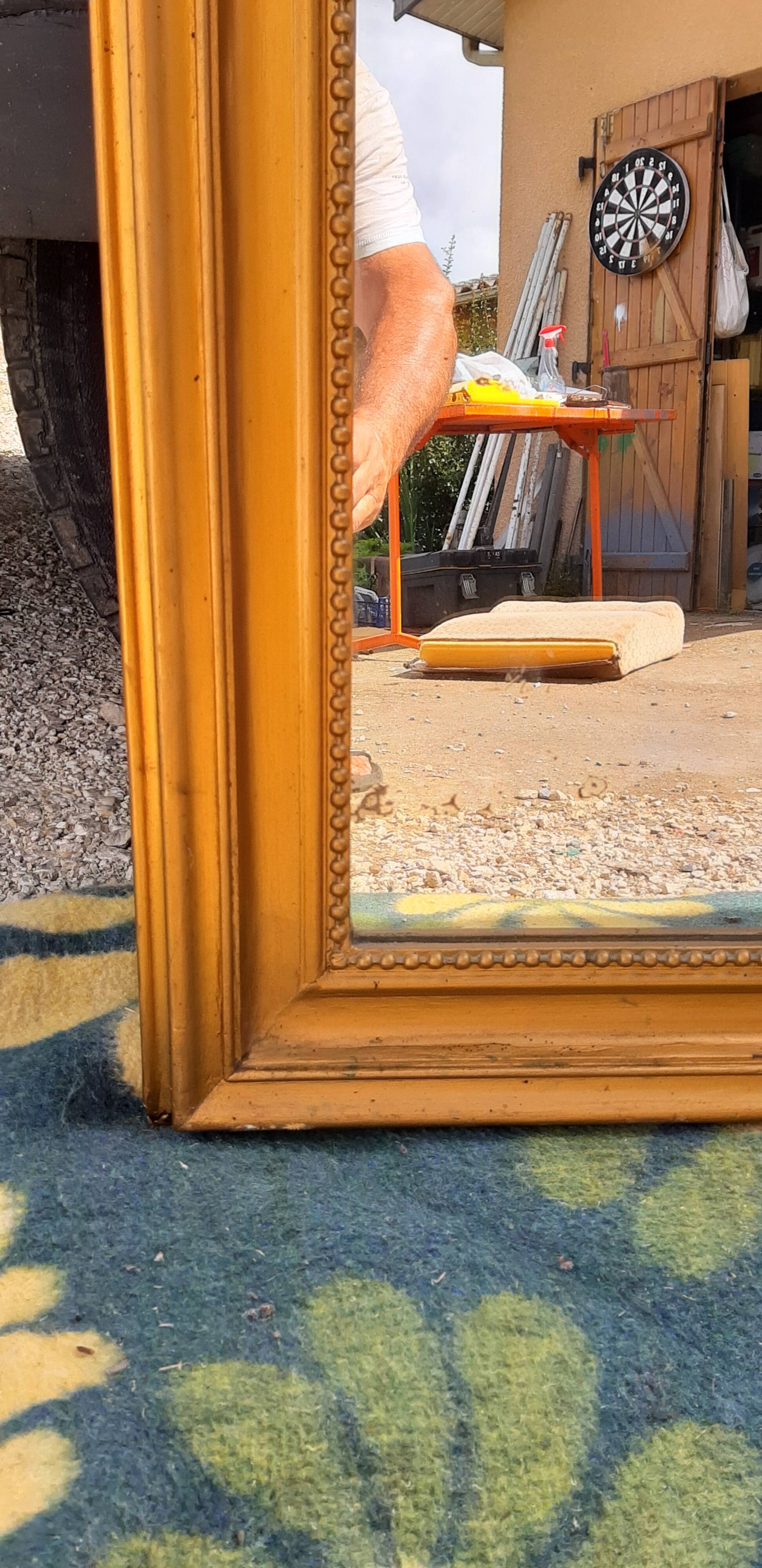 Mirror 19th Wood and Golden Stuk 83x138cm