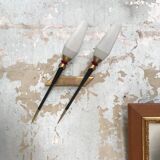 Pair of vintage metal and brass sconces