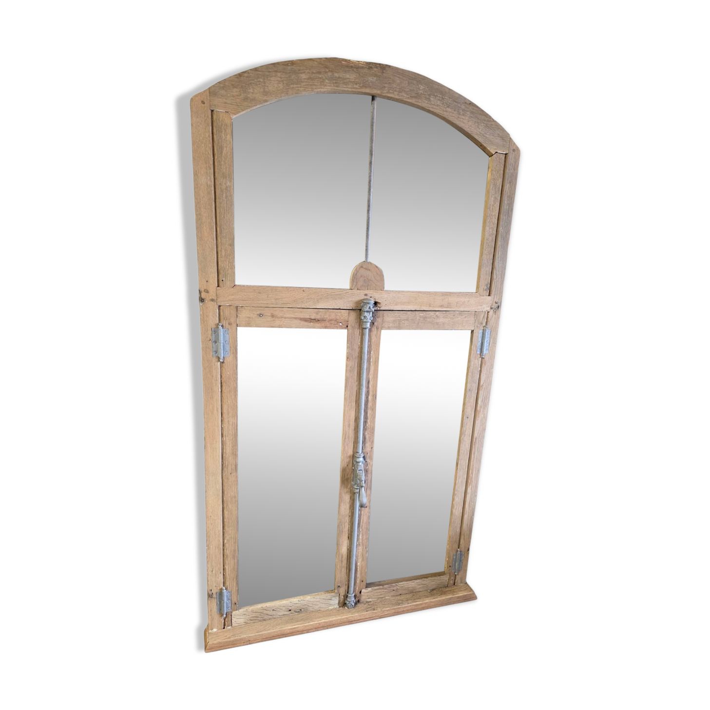 18th-century solid oak mirror window