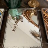 Vintage triptych barber mirror 24x59cm