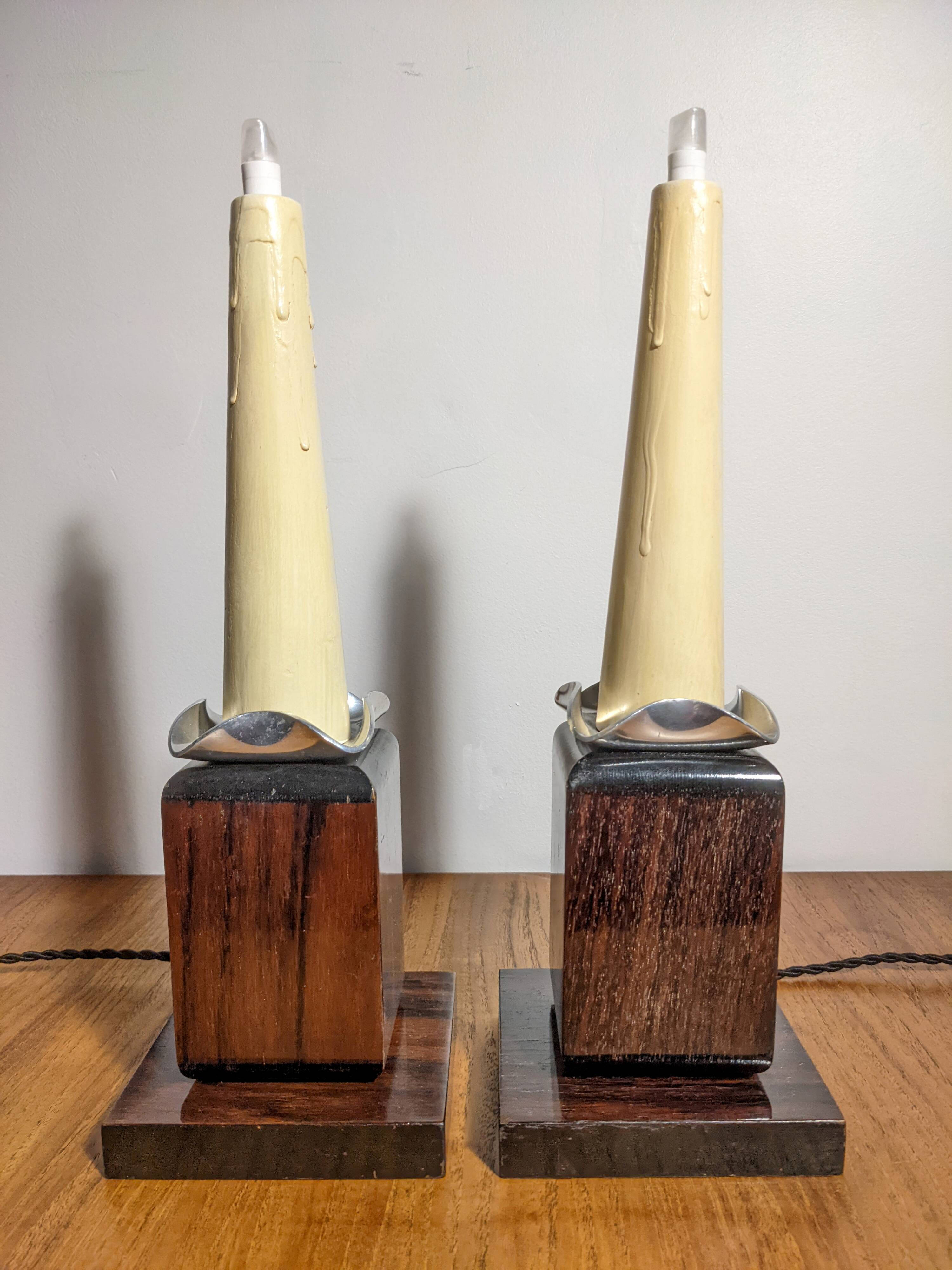 Two Art Deco night lights by Louis Prodhon 1930