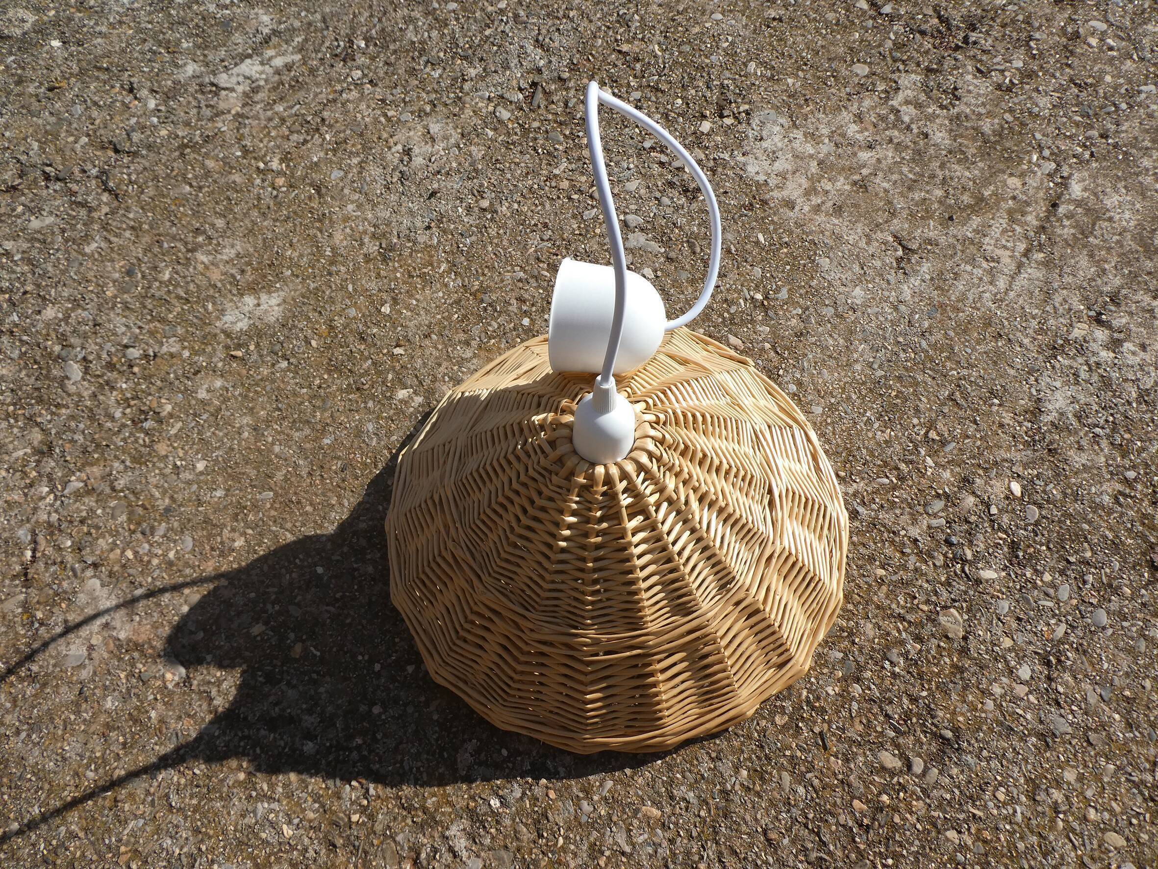 Vintage wicker pendant lamp