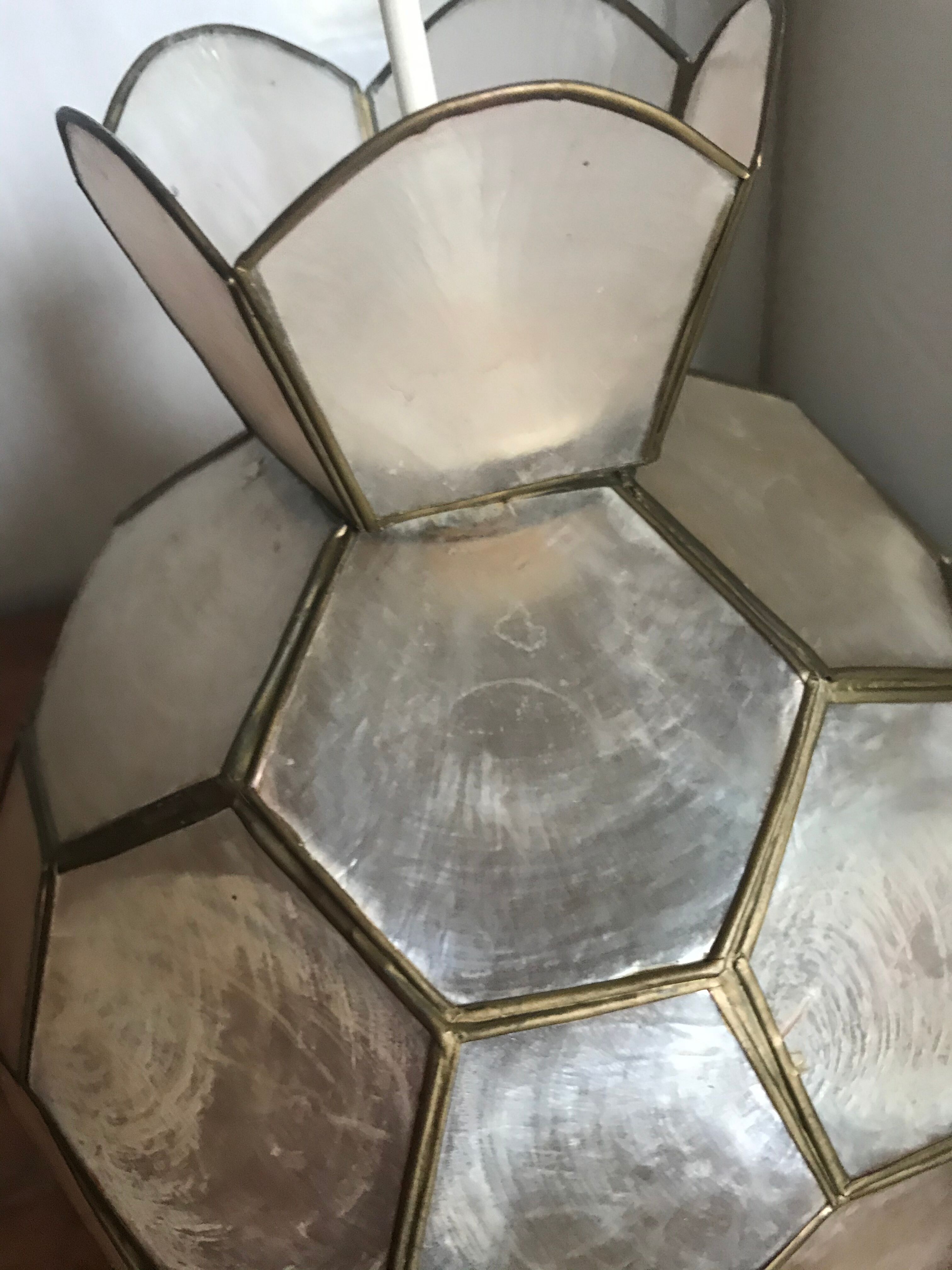 Mother-of-pearl and brass plafonnier