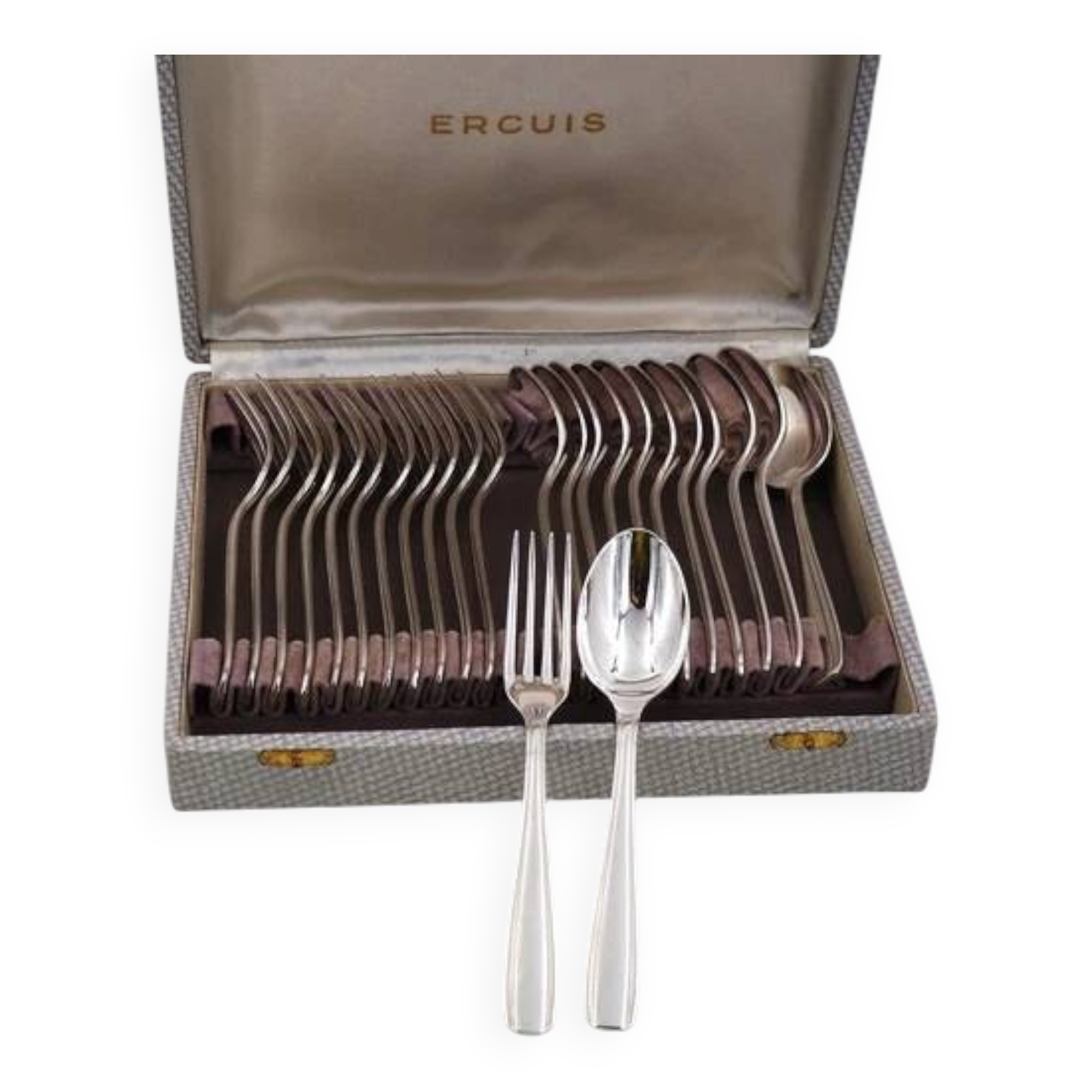 24 dessert spoons, Art Deco Ercuis