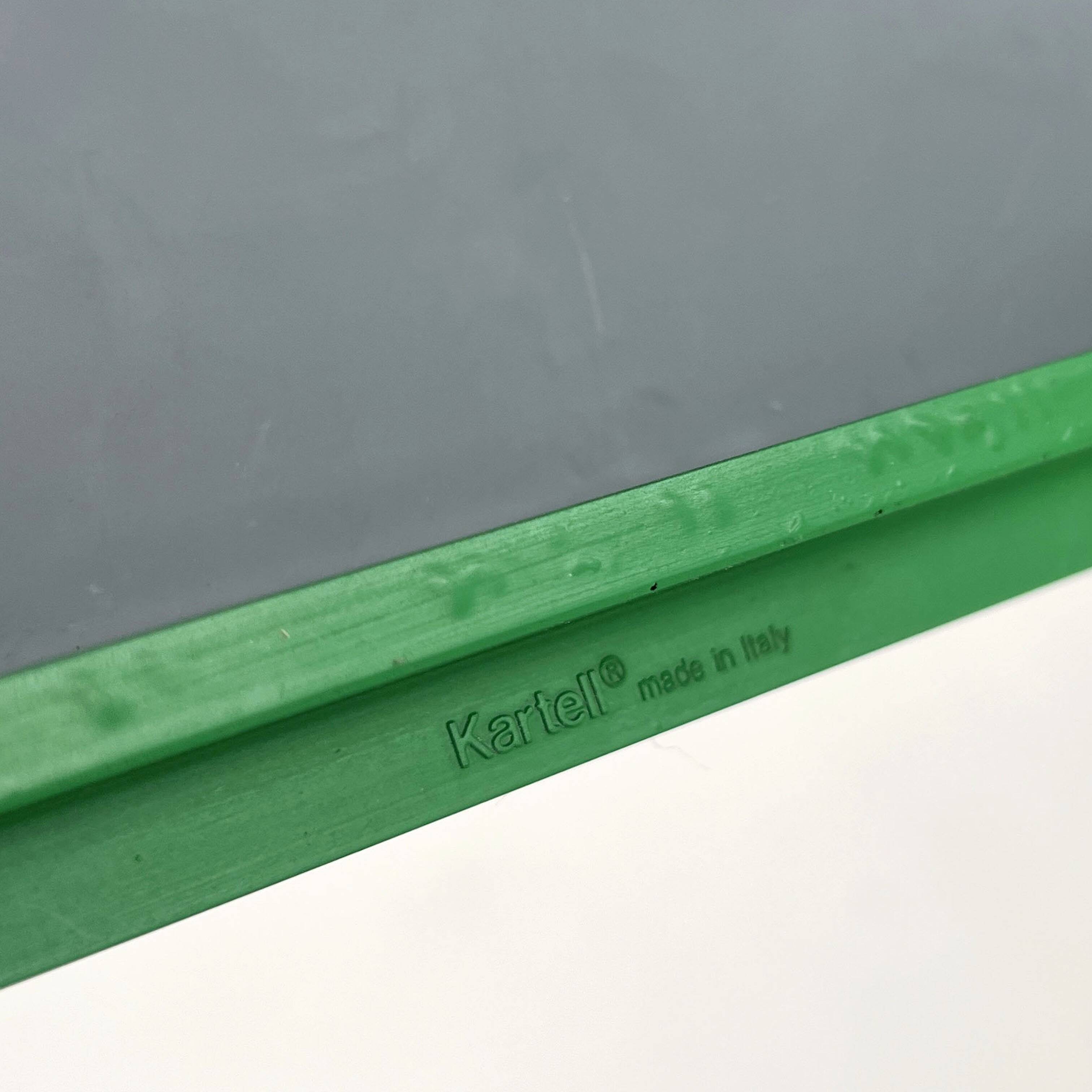 Green square frame mirror model 4727 by Anna Castelli Ferrieri for Kartell