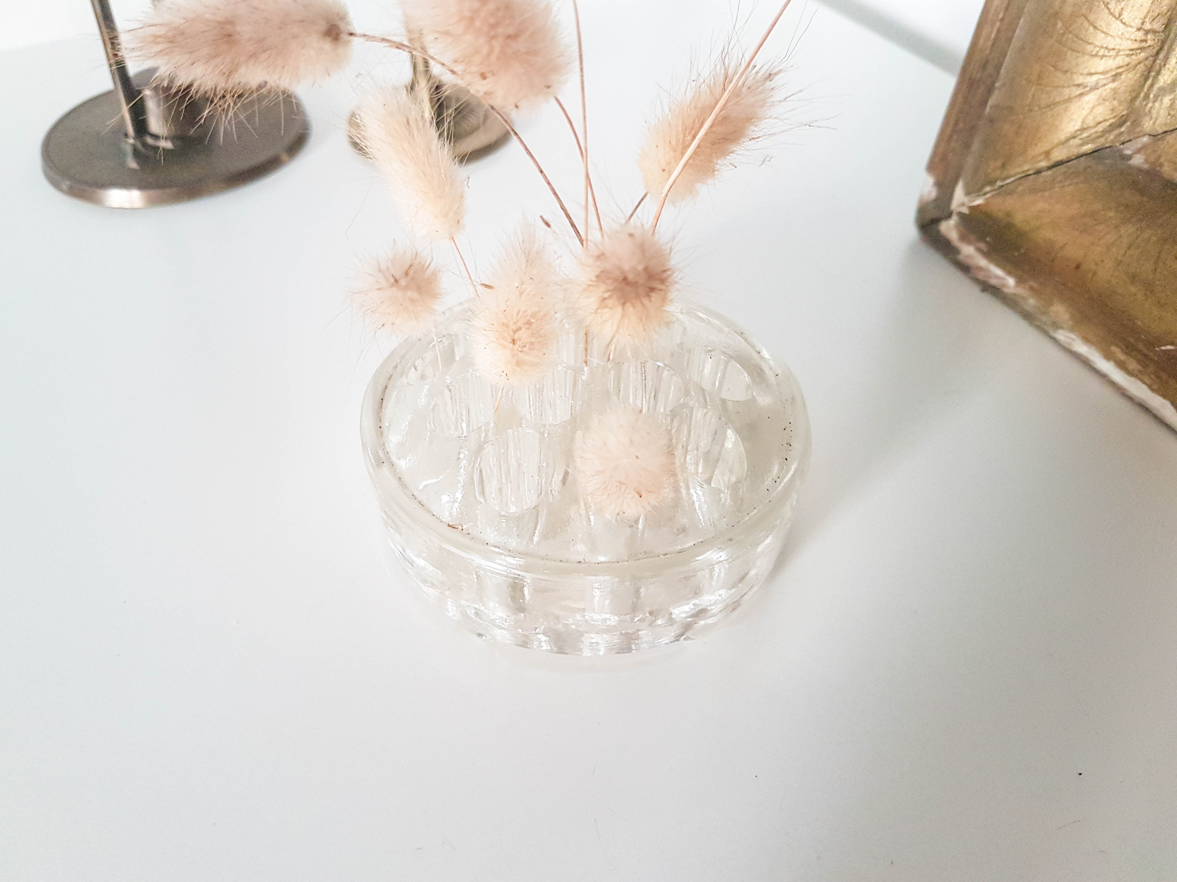 Vintage glass flower pick made in France