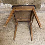 Vintage Scandinavian Chair Beech + Black Skai Seat & Back 60s