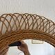 Vintage 1960 sun flower rattan wicker mirror - 68 x 58 cm