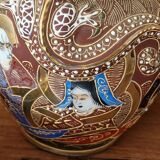 Beautiful Dainan porcelain tea/coffee service - Polychrome porcelain with relief decoration of dragons